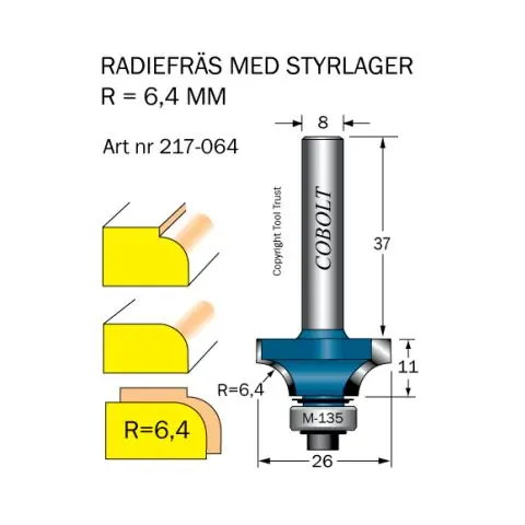Handla nu Cobolt 217-064 Avrundningsfräs